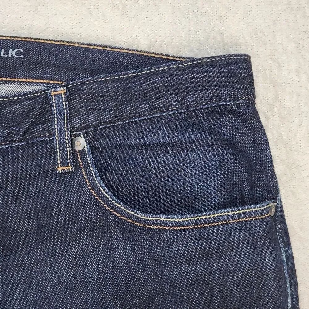 Banana Republic Mens 34x32 Vintage Straight Denim Jeans Dark Wash Cotton
